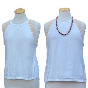 ZARA White cotton/knit sleeveless blouse tank top|medium